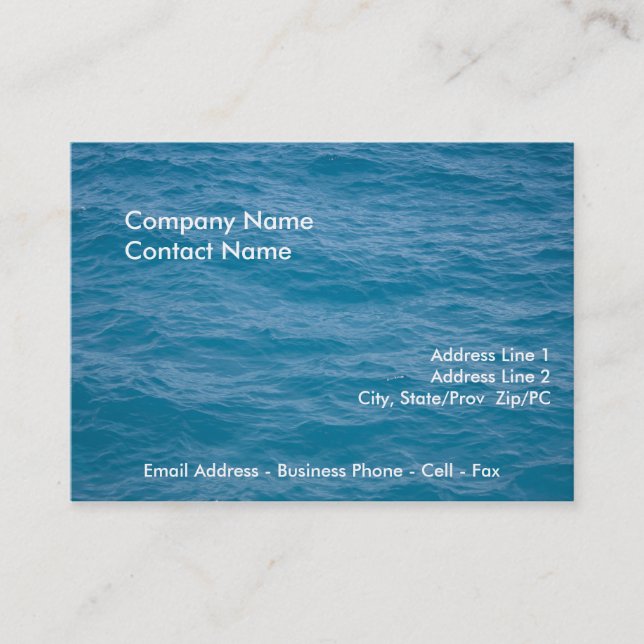 Caribbean Blue Water card template (Front)