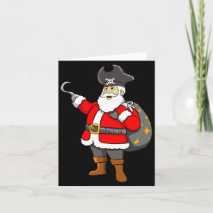 Caribbean buccaneer christmas freebooter boy santa card