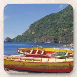 Caribbean, BWI, St. Lucia, Sailboats, Soufriere. Coaster