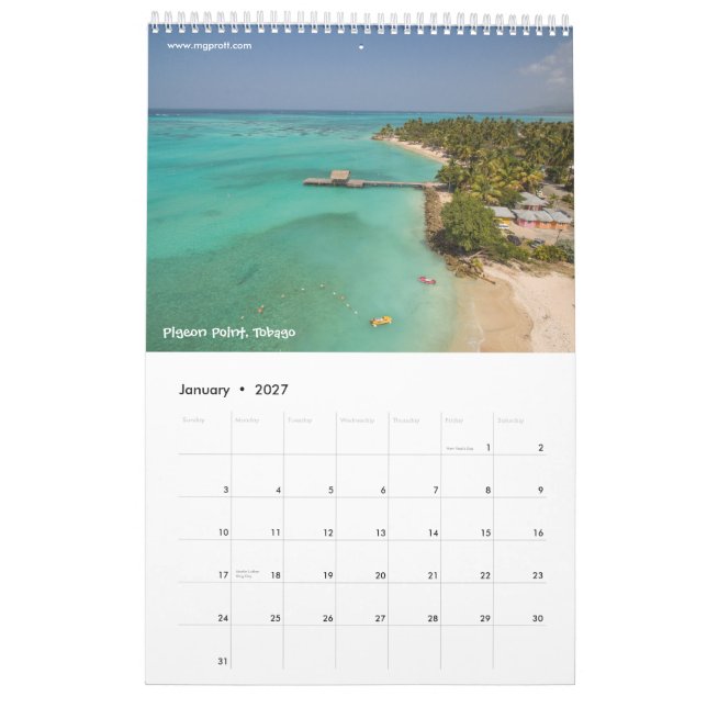 Caribbean Calendar (Jan 2027)