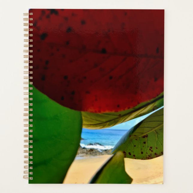 Caribbean Calm Planner – Tropical Leaves  (Front)