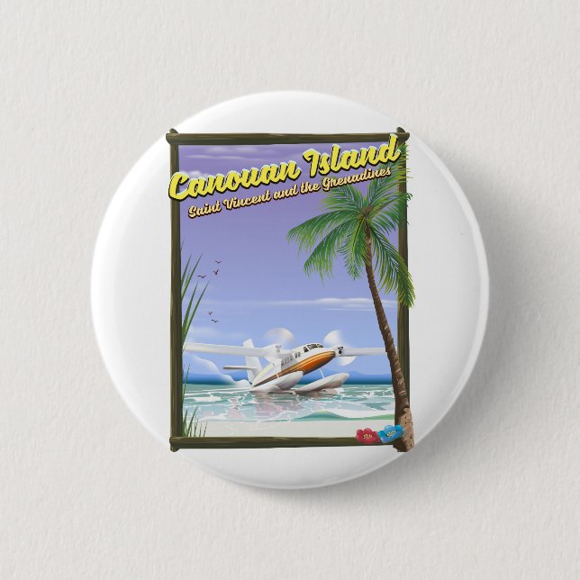 Caribbean, Canouan islands paradise poster. 6 Cm Round Badge (Front)