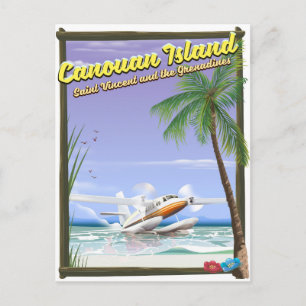 Caribbean, Canouan islands paradise poster. Postcard