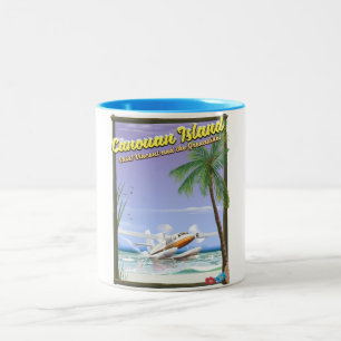 Caribbean, Canouan islands paradise poster. Two-Tone Coffee Mug