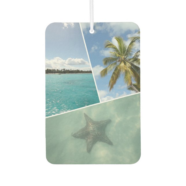 Caribbean Collage Car Air Freshener (Front)