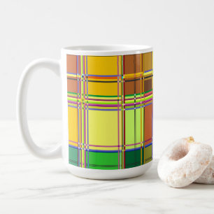 Caribbean Colorful Fabric Madras Tartan Coffee Mug