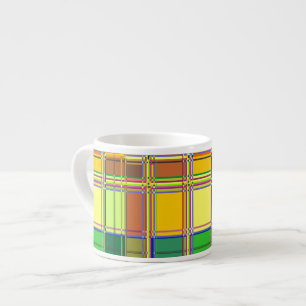 Caribbean Colorful Fabric Madras Tartan Espresso Cup