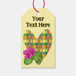 Caribbean Colorful Fabric Madras Tartan Gift Tags