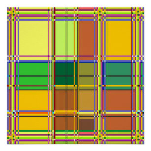 Caribbean Colorful Fabric Madras Tartan Poster