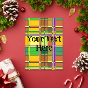 Caribbean Colourful Fabric Madras Tartan Acrylic Invitations