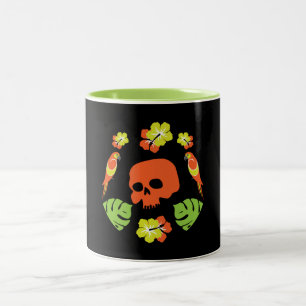 Caribbean Colourful Patterns Two-Tone Coffee Mug