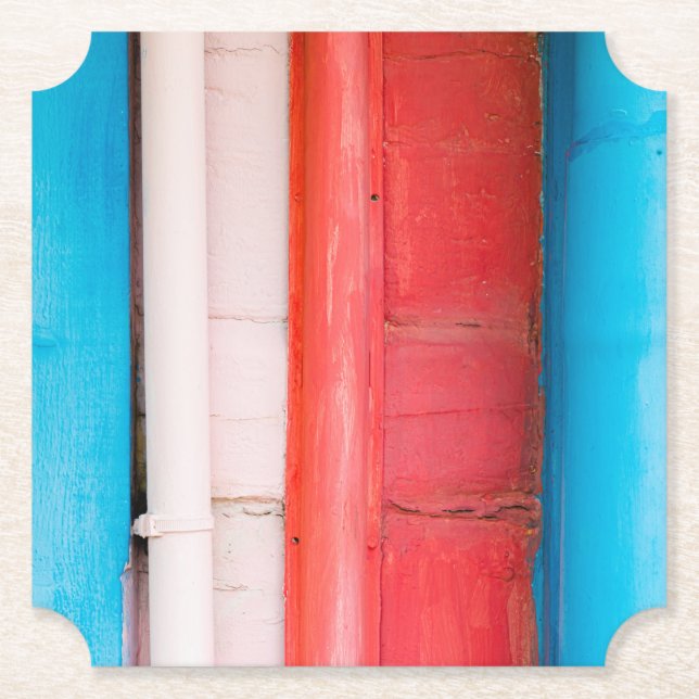 Caribbean colours - abstract paper coaster (Front)