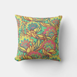 Caribbean Colours Bright Boho Floral Cushion