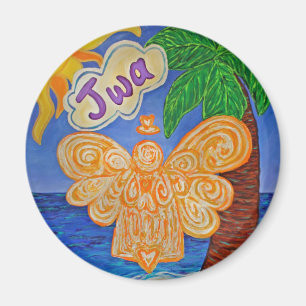 Caribbean Creole Beach Angel Custom Fridge Magnet