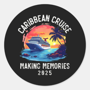 Caribbean Cruise 2025 Souvenir Matching Family Fri Classic Round Sticker
