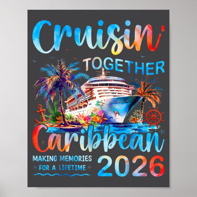 Caribbean Cruise 2026 Family Vacation Cruisin’ Tog Poster (Front)