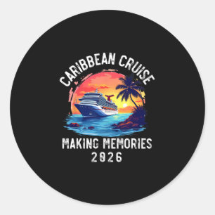 Caribbean Cruise 2026 Souvenir Matching Family Fri Classic Round Sticker
