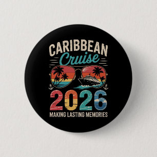 Caribbean Cruise 2026 Vacation Trip Matching Famil 6 Cm Round Badge