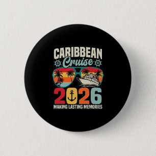 Caribbean Cruise 2026 Vacation Trip Matching Famil 6 Cm Round Badge