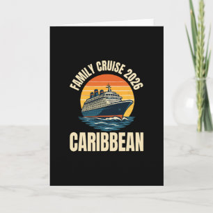 Caribbean Cruise Family Vacation Trip 2026 Retro G Card