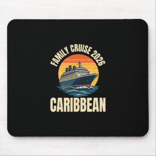 Caribbean Cruise Family Vacation Trip 2026 Retro G Mouse Pad