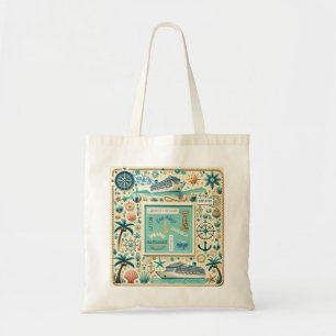 Caribbean Cruise Port Panorama with Cruise Ships Tote Bag