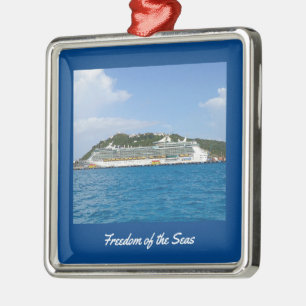 Caribbean Cruise Ship Photo Upload Metal Tree Decoration