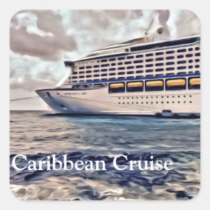 Caribbean Cruise - Square Stickers, Glossy Sticker