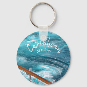 Caribbean Cruise - Turquoise Wake Photography Key Ring