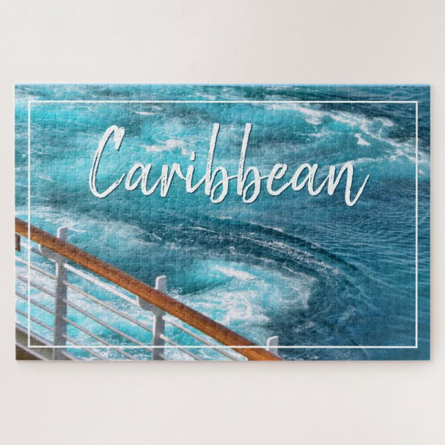 Caribbean Cruise - Turquoise Water Wake Photo Jigsaw Puzzle (Horizontal)