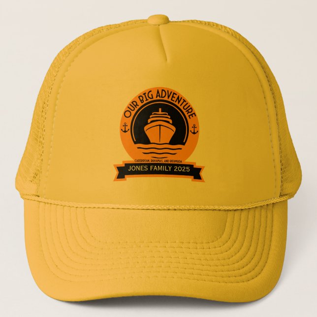Caribbean Cruise Vacation Trucker Hat (Front)