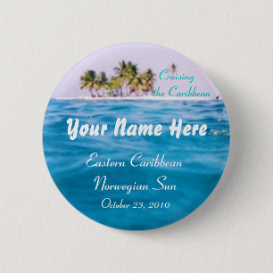 Caribbean Cruising Personalised 6 Cm Round Badge