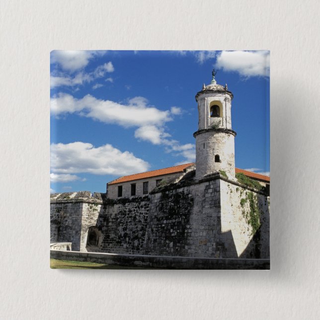 Caribbean, Cuba, Havana. Old Havana, Castillo 15 Cm Square Badge (Front)