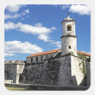 Caribbean, Cuba, Havana. Old Havana, Castillo Square Sticker