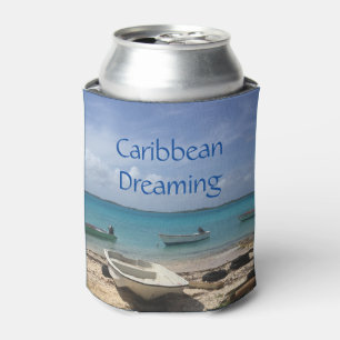Caribbean Dreaming Bonaire Fishing Boats Ocean  Can Cooler