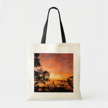Caribbean Dusk Glow Sunset Tote Bag