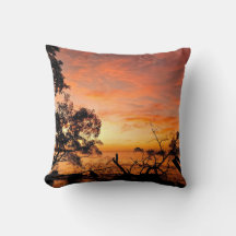 Caribbean Dusk Glow Throw Pillow