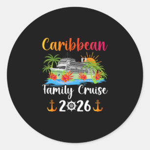 Caribbean Family Cruise 2026 Family Cruising Carib Classic Round Sticker