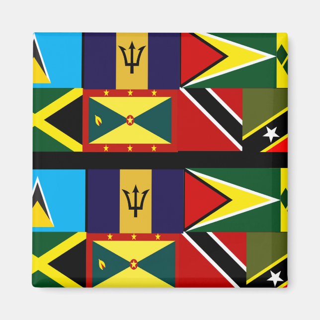 Caribbean flag magnets (Front)