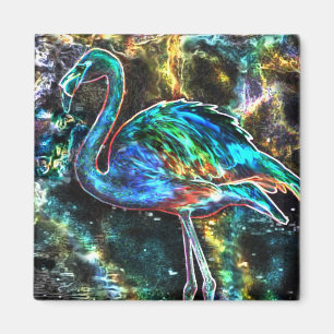 Caribbean Flamingo Digital Art Magnet