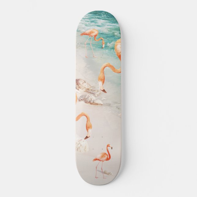 Caribbean Flamingo Dream #2 #wall #decor #art  Skateboard (Front)