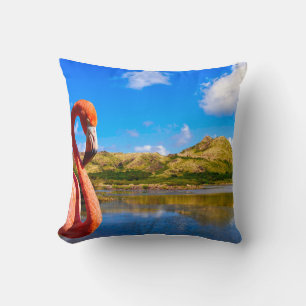 Caribbean flamingo in St kitts cushion