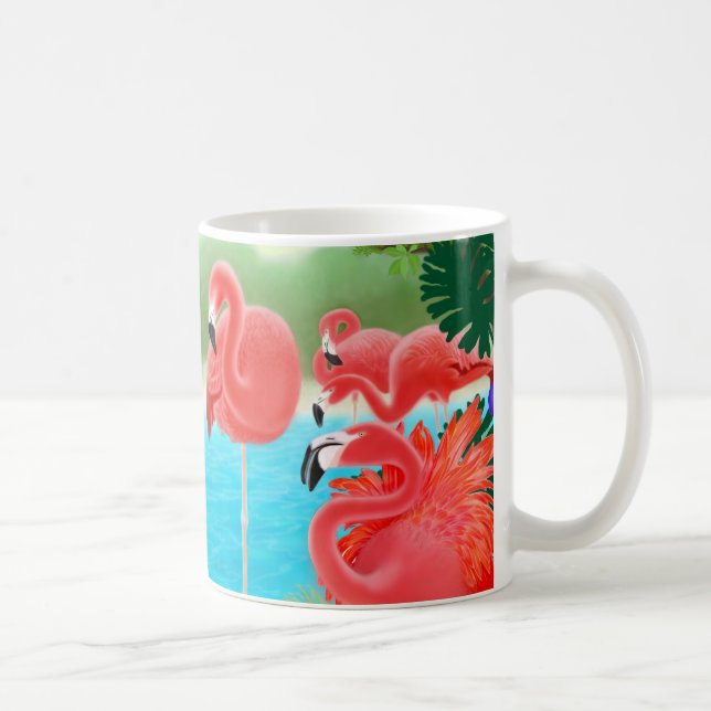 Caribbean Flamingo Lagoon Mug (Right)