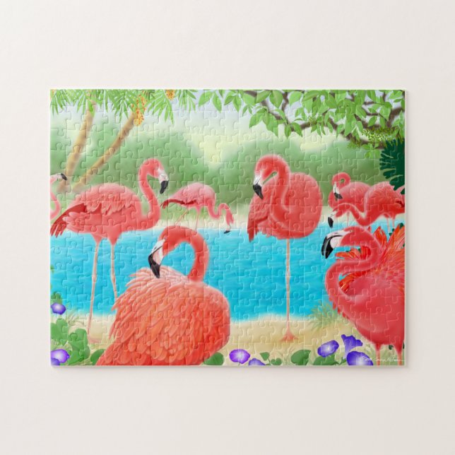 Caribbean Flamingo Lagoon Puzzle (Horizontal)