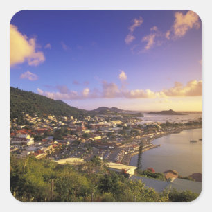 Caribbean, French West Indies, St. Martin. Square Sticker