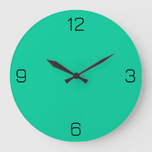 Caribbean Green 00CC99 Colour With Add Name Option Large Clock