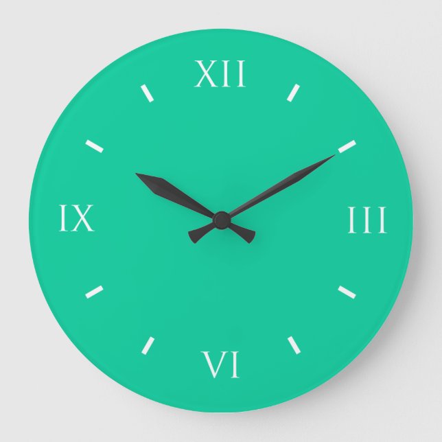 Caribbean Green Durable Colour Coordinating Large Clock (Front)
