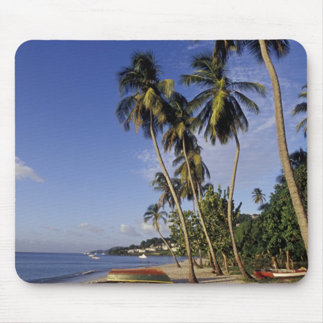 CARIBBEAN, Grenada, St. George, Boats on palm Mouse Pad (Front)