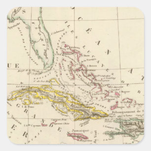 Caribbean, Gulf of Mexico and Guatemala Square Sticker