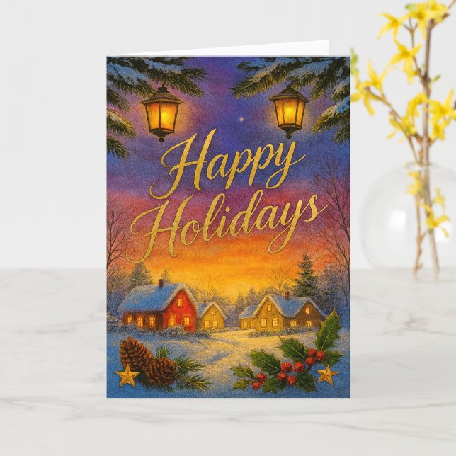 'Caribbean Holidays' Folded Greeting Card (Yellow Flower)
